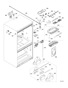 FF SECTION Diagram and Parts List for CFCP1NIYDSS  General Electric Refrigerator