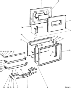 DOOR ASSEMBLY Diagram and Parts List for 17360-1  General Electric Range