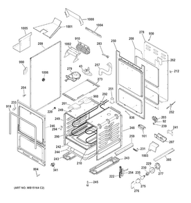 Body Parts Diagram and Parts List for JA624RN1SS  General Electric Range