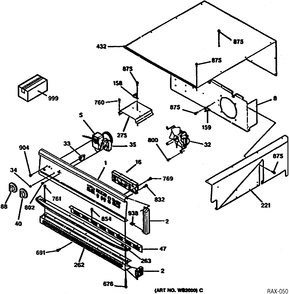 CONTROL PANEL Diagram and Parts List for JCKS05WW-1  General Electric Range