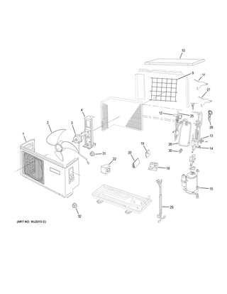 Part Location Diagram of WJ26X23794 GE TEMPERATURE SENSOR