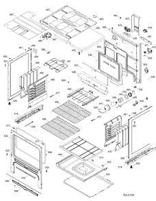 BODY PARTS Diagram and Parts List for JCBP350ST2SS  General Electric Range