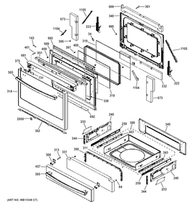 Door & Drawer Parts Diagram and Parts List for P2S920SEF2SS  General Electric Range