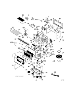 MICROWAVE OVEN Diagram and Parts List for JVM1660SBC02  General Electric Microwave