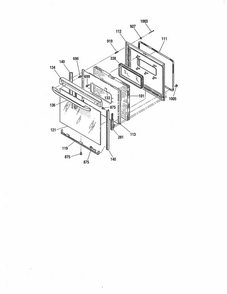 Door Diagram and Parts List for 91194492993  Kenmore Range