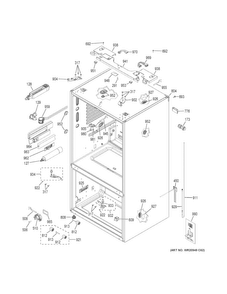 Case Parts Diagram and Parts List for GYE22HMKBES  General Electric Refrigerator