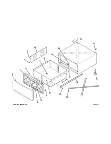 PEDESTAL Diagram and Parts List for SBSD227FGG1  General Electric Laundry Accessories