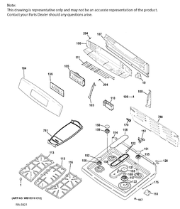 GAS & BURNER PARTS Diagram and Parts List for JCGB750DEF2BB  General Electric Range