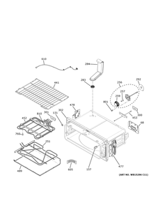 Upper Oven Diagram and Parts List for JSS86SP8SS  General Electric Range
