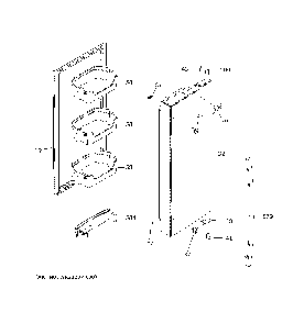 Fresh food door - rh Diagram and Parts List for XFE26JSMNFSS  General Electric Refrigerator