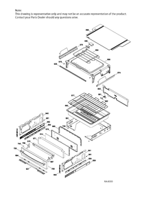 DRAWER PARTS Diagram and Parts List for PCB980SF3SS  General Electric Range