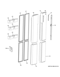 Doors Diagram and Parts List for QHE16HYPBFS  General Electric Refrigerator