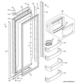 FRESH FOOD DOOR Diagram and Parts List for ZIS360NXD  General Electric Refrigerator