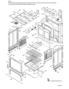 BODY Diagram and Parts List for JCB635SK1SS  General Electric Range