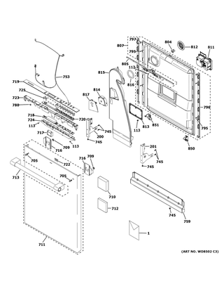 Part Location Diagram of WD09X26006 GE MONOGRAM PRO STYLE HANDLE