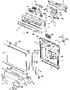 Control Panel And Front Diagram and Parts List for 1200L02  General Electric Dishwasher