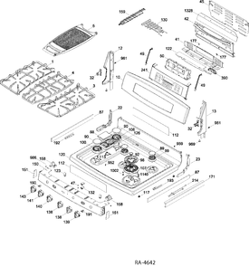 CONTROL PANEL & COOKTOP Diagram and Parts List for PCGB980SET2SS  General Electric Range