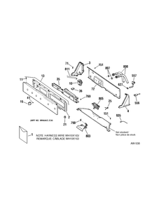 CONTROL PANEL Diagram and Parts List for 57281B3WW  General Electric Washer