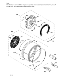 DRUM ASM Diagram and Parts List for GTD65EBMJ3WS  General Electric Dryer