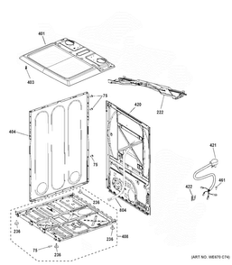 Cabinet & Top Panel Diagram and Parts List for HTX21GASK0WW  Hotpoint Dryer