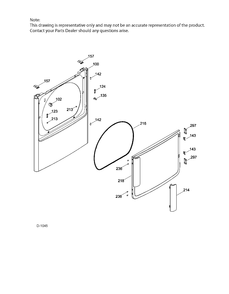 FRONT PANEL/DOOR Diagram and Parts List for GTD81GSMJ0WS  General Electric Dryer