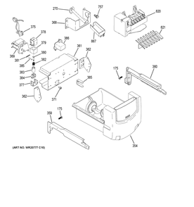 Ice Maker And Dispenser Diagram and Parts List for XSS23GSKMCSS  General Electric Refrigerator