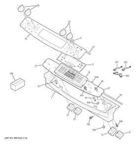 Control Panel Diagram and Parts List for JS630SF3SS  General Electric Range