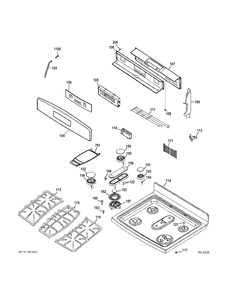 CONTROL PANEL & COOKTOP Diagram and Parts List for PCGB930SET1SS  General Electric Range