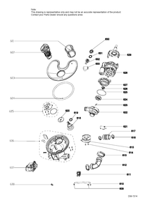 SUMP & MOTOR MECHANISM Diagram and Parts List for PDT660SGF2BB  General Electric Dishwasher