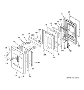 SMALL DOOR ASSEMBLY Diagram and Parts List for ZGP486LDR4SS  General Electric Range