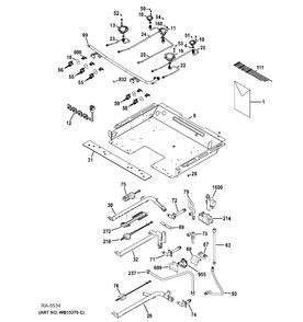 GAS & BURNER PARTS Diagram and Parts List for JCGB850SEF1SS  General Electric Range