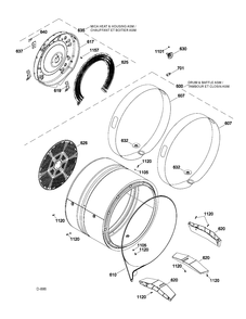 DRUM Diagram and Parts List for GFMS355EL1MS  General Electric Dryer