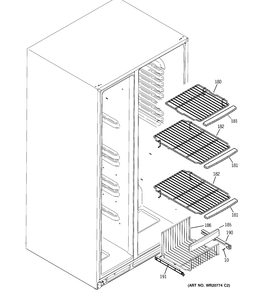 FREEZER SHELVES Diagram and Parts List for DSE26JGECCWW  General Electric Refrigerator