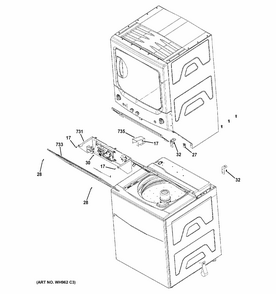 Cabinet 2 Diagram and Parts List for 2661532110  Kenmore Washer Dryer Combo