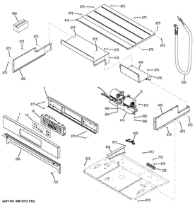 Control Panel Diagram and Parts List for JK1000DF2BB  General Electric Wall Oven