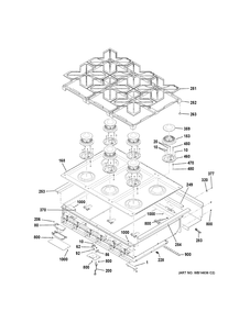 COOKTOP Diagram and Parts List for ZGU366NP6SS  General Electric Range