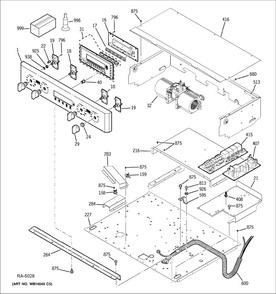 Control Panel Diagram and Parts List for ZIDS240BASS  General Electric Refrigerator