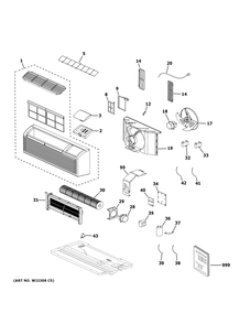 Room Air Conditioner Diagram and Parts List for AH11H07D3BK2  General Electric Air Conditioner