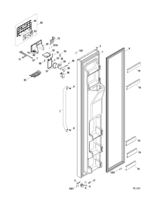 FREEZER DOOR Diagram and Parts List for GSRS3QGZAFSS  General Electric Refrigerator
