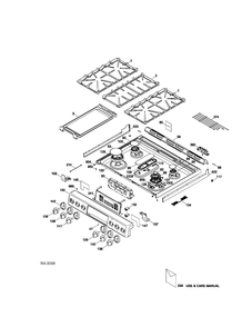 CONTROL PANEL & COOKTOP Diagram and Parts List for CC2S985SET4SS  General Electric Range