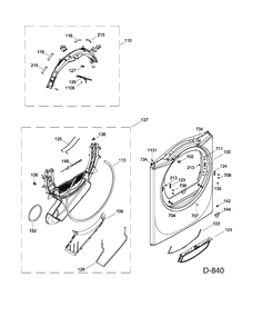 FRONT PANEL Diagram and Parts List for GFMN110GD0WW  General Electric Dryer
