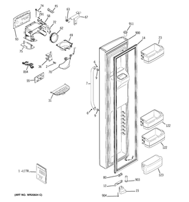 FREEZER DOOR Diagram and Parts List for GSHS6HGDDCSS  General Electric Refrigerator