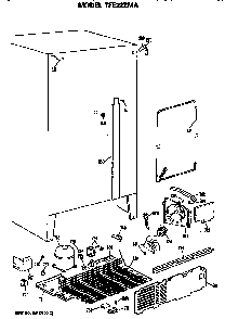 Unit Diagram and Parts List for TFE22ZMA  General Electric Refrigerator
