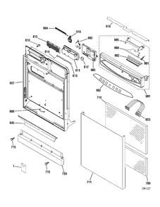 ESCUTCHEON Diagram and Parts List for PDW7712N00BB  General Electric Dishwasher