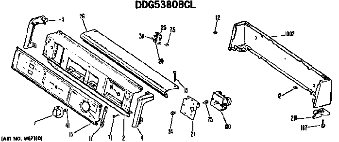 Backsplash For Ddg5380bcl Only Diagram and Parts List for DDG7188VKL  General Electric Dryer