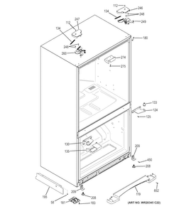 Case Parts Diagram and Parts List for GNS23GSHBFSS  General Electric Refrigerator