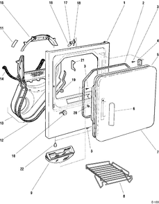 CABINET FRONT & DOOR Diagram and Parts List for PCCB330ET1WC  General Electric Dryer