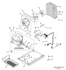 UNIT PARTS Diagram and Parts List for ZDIS15SSHARH  General Electric Ice Maker