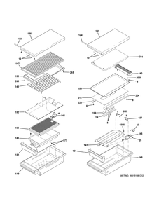 GRILL & GRIDDLE ASSEMBLY Diagram and Parts List for ZGP484NGR4SS  General Electric Range