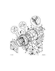 TUB & MOTOR Diagram and Parts List for GCRH410F00WW  General Electric Washer
